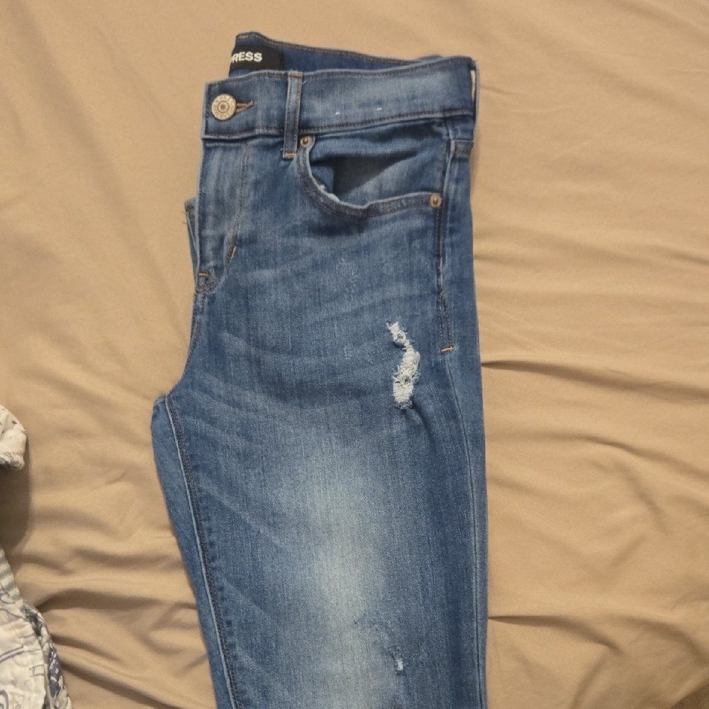 Express Blue Straight Leg Jeans